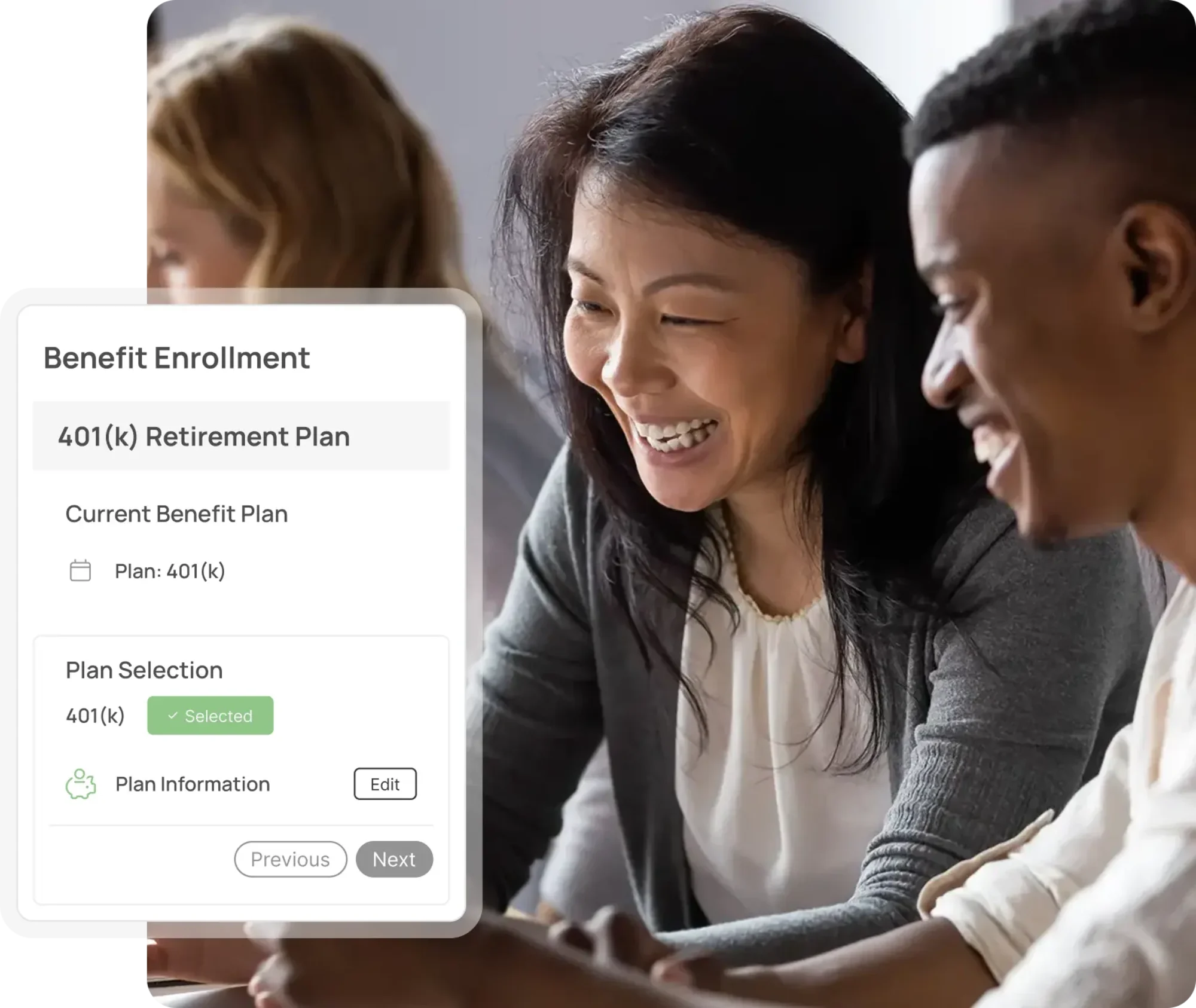 employees happily working together