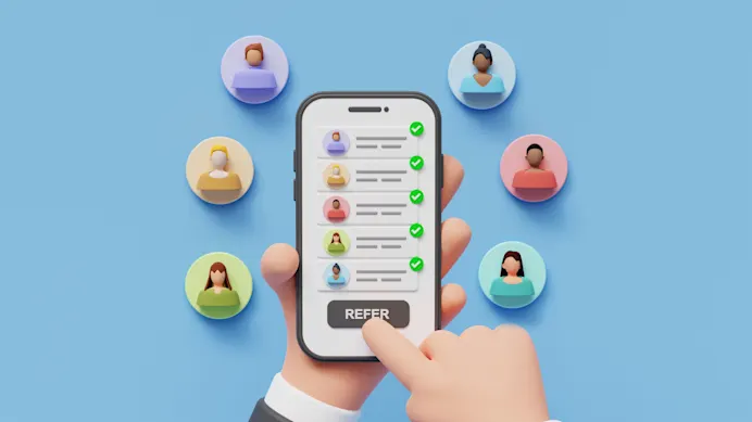 Graphic of hand holding cell phone