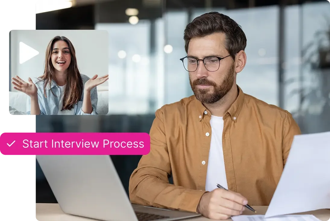 candidate interviewing through video for a job