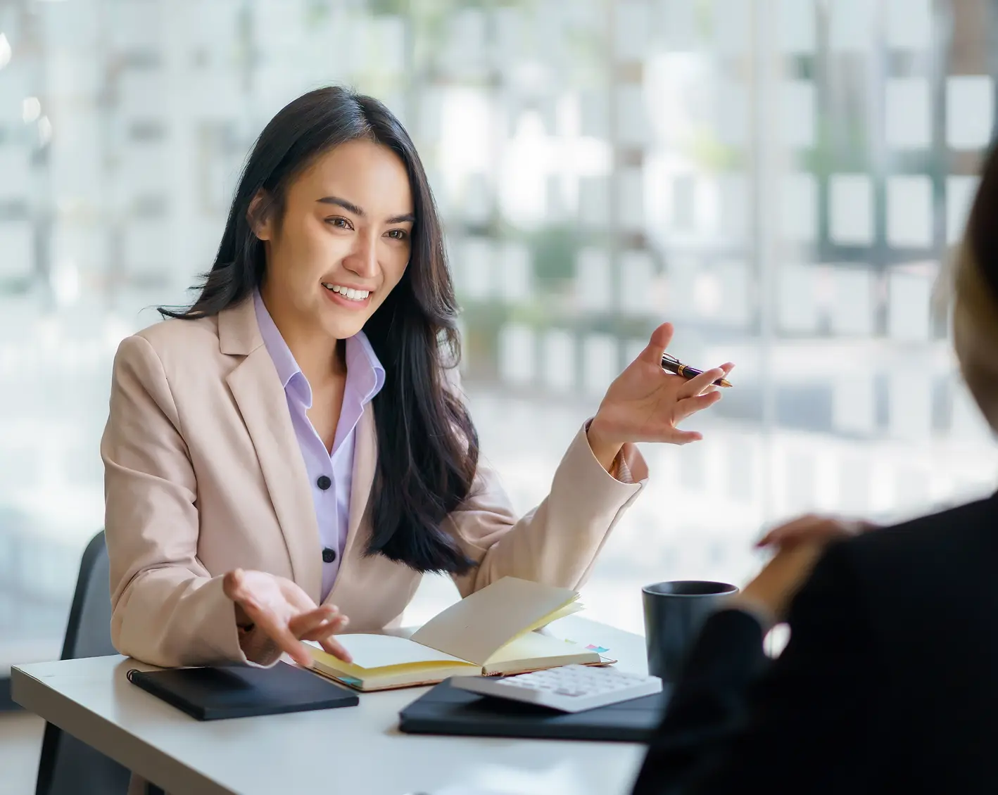 professional woman explaining information to client