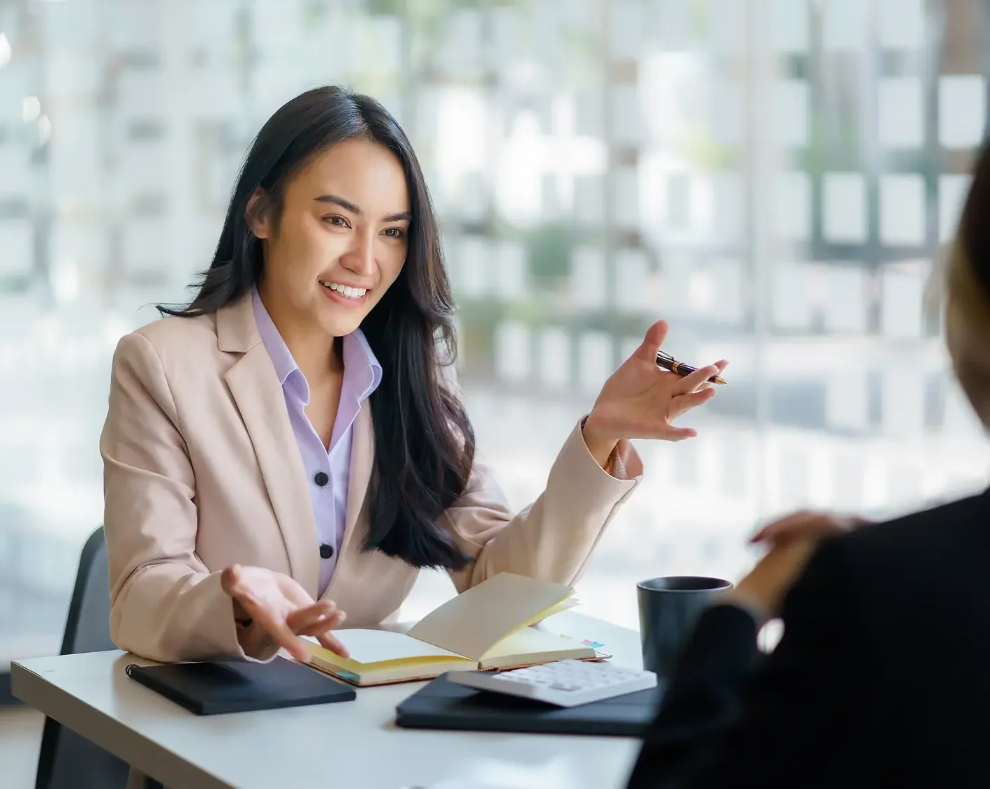 professional woman explaining information to client