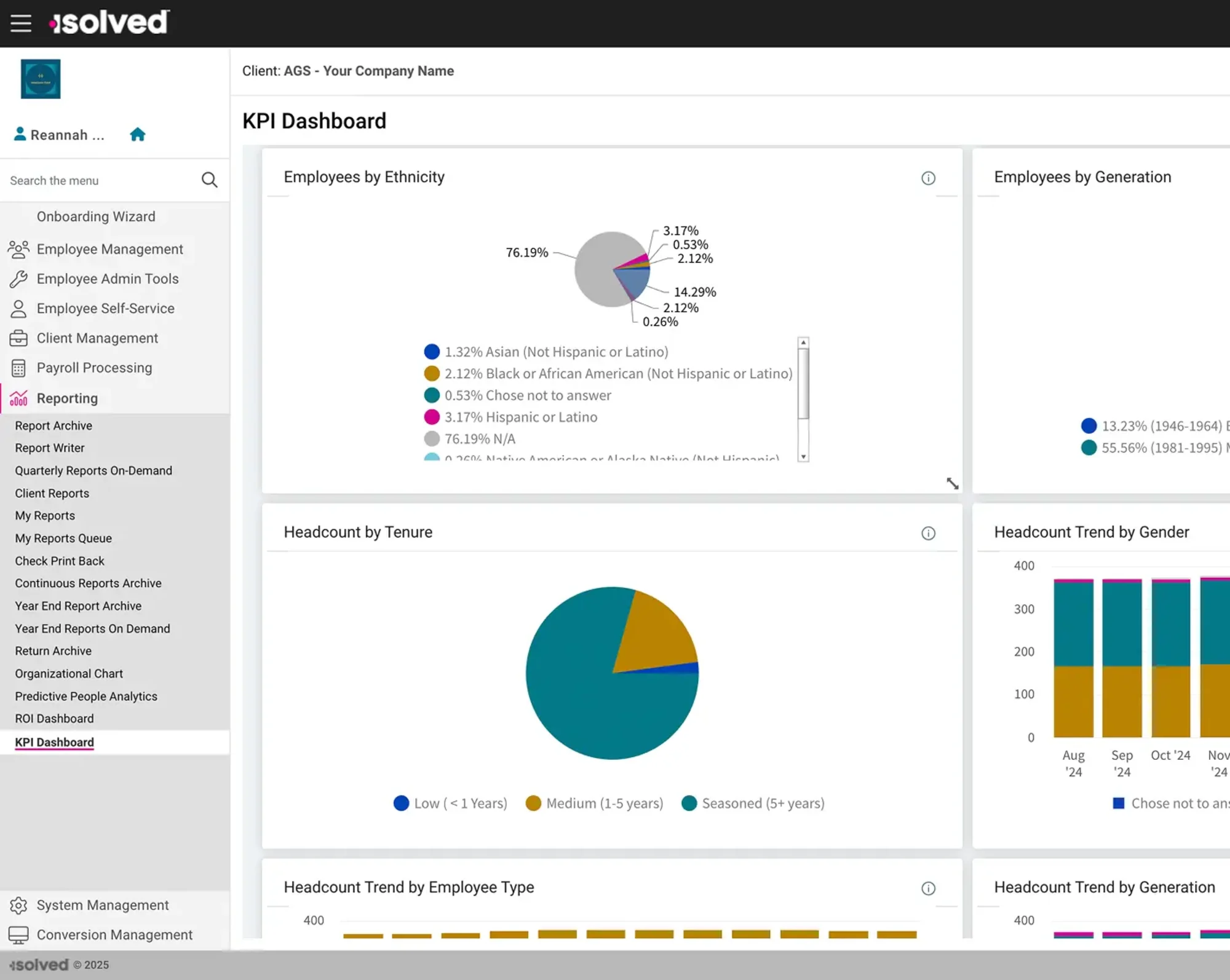 screen showing tracked detailed metrics