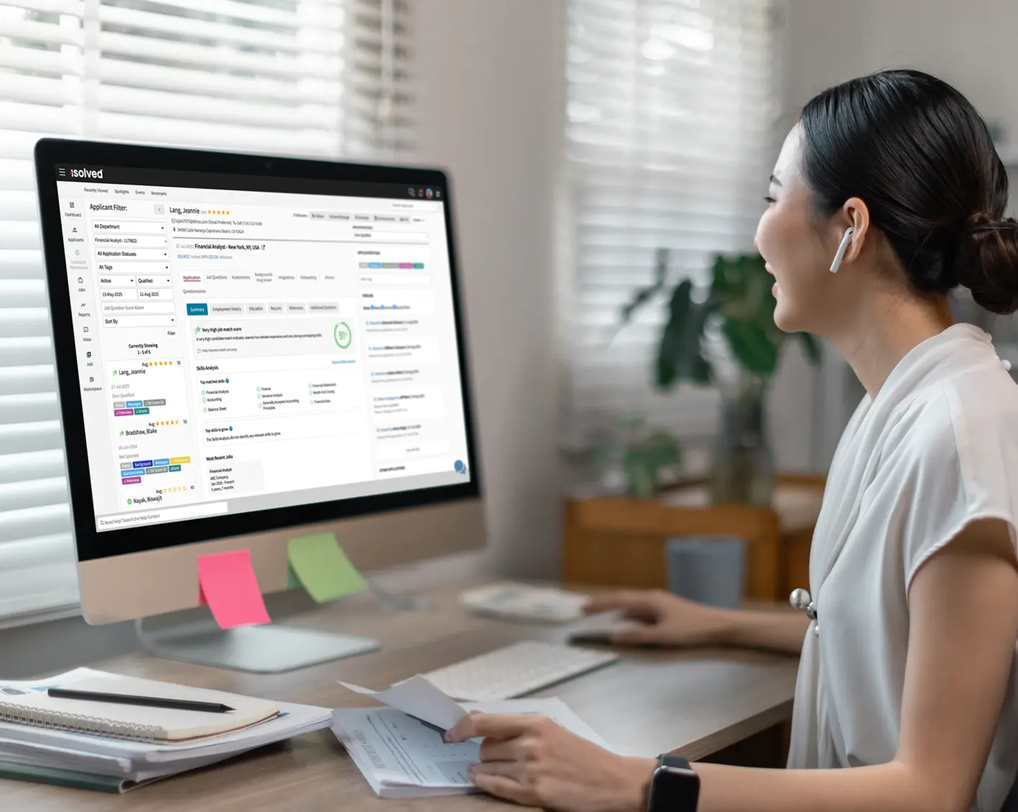 hr admin going through possible candidates for new job