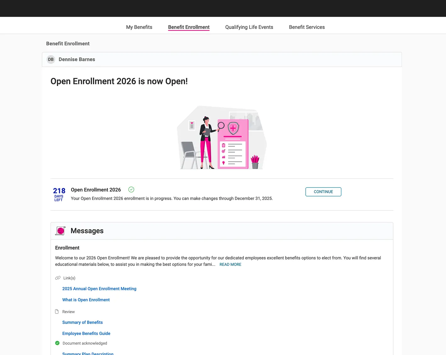 view of real time insights for benefits