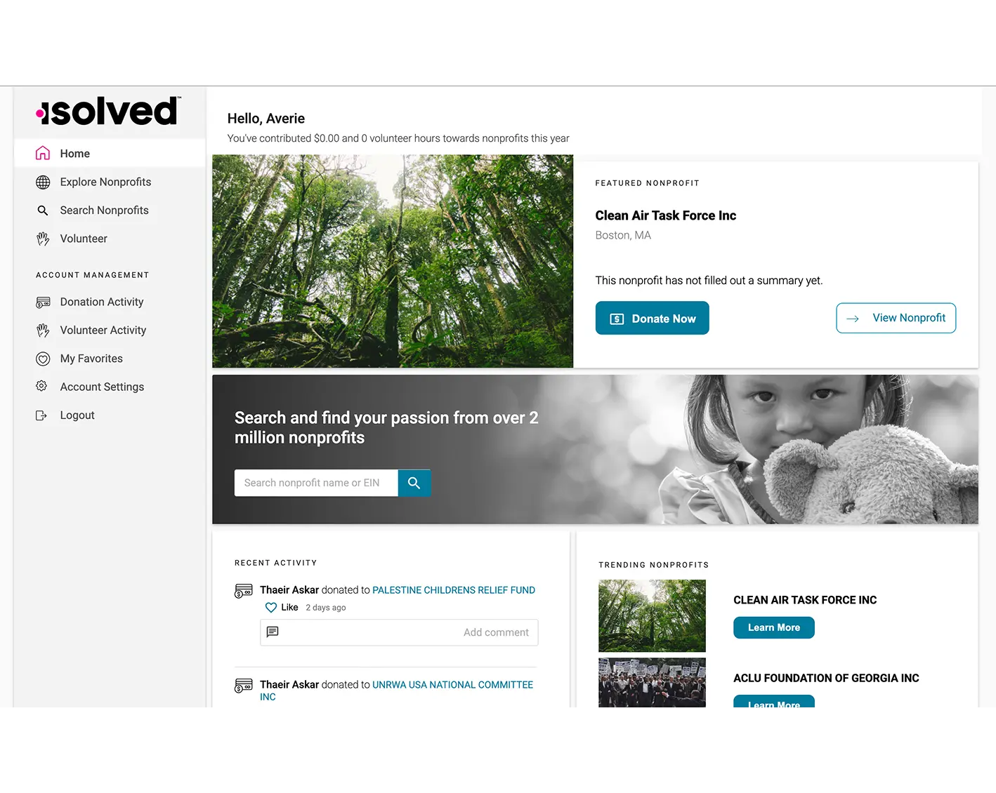 screen showing culture of volunteering