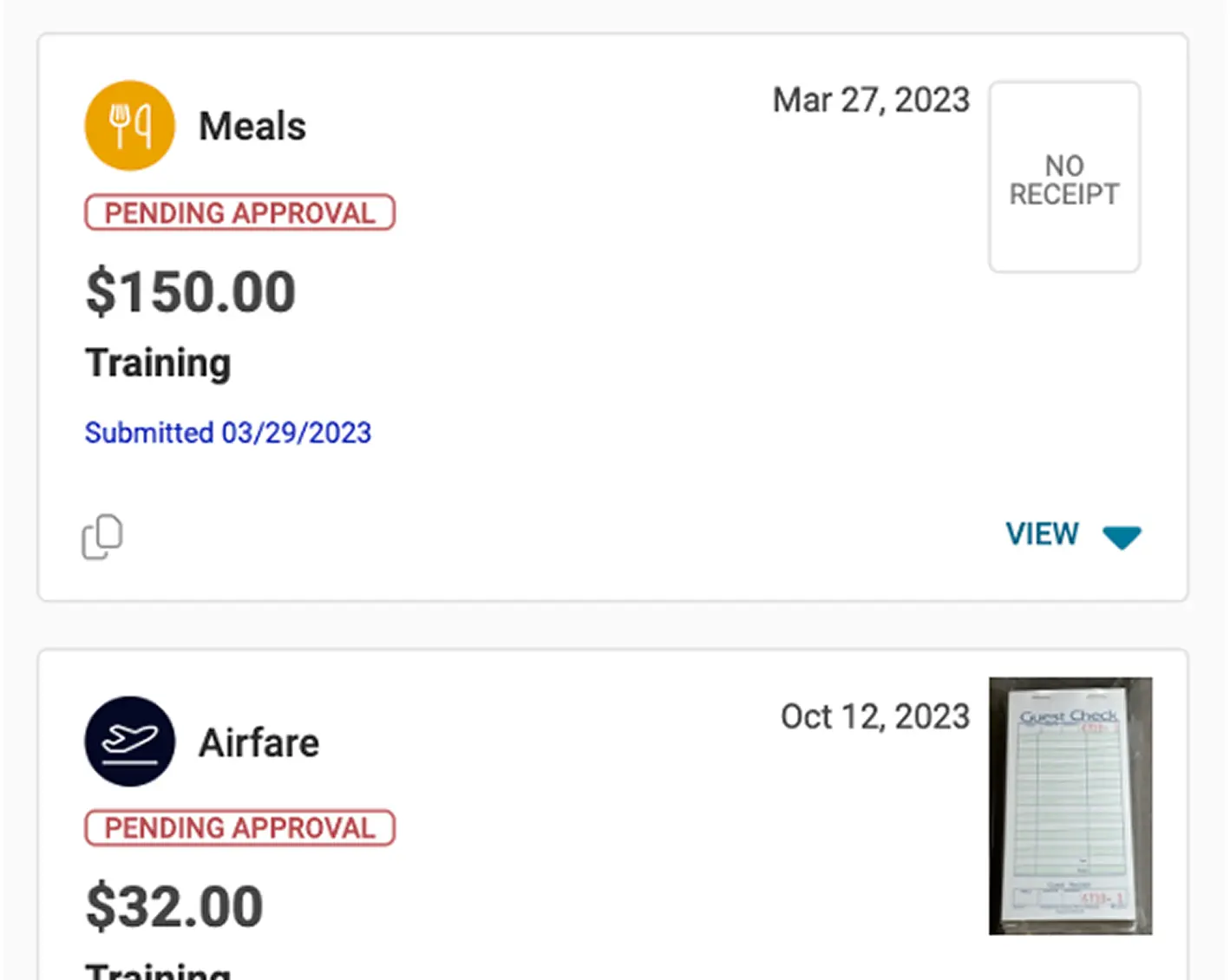 employee on computer accessing expenses