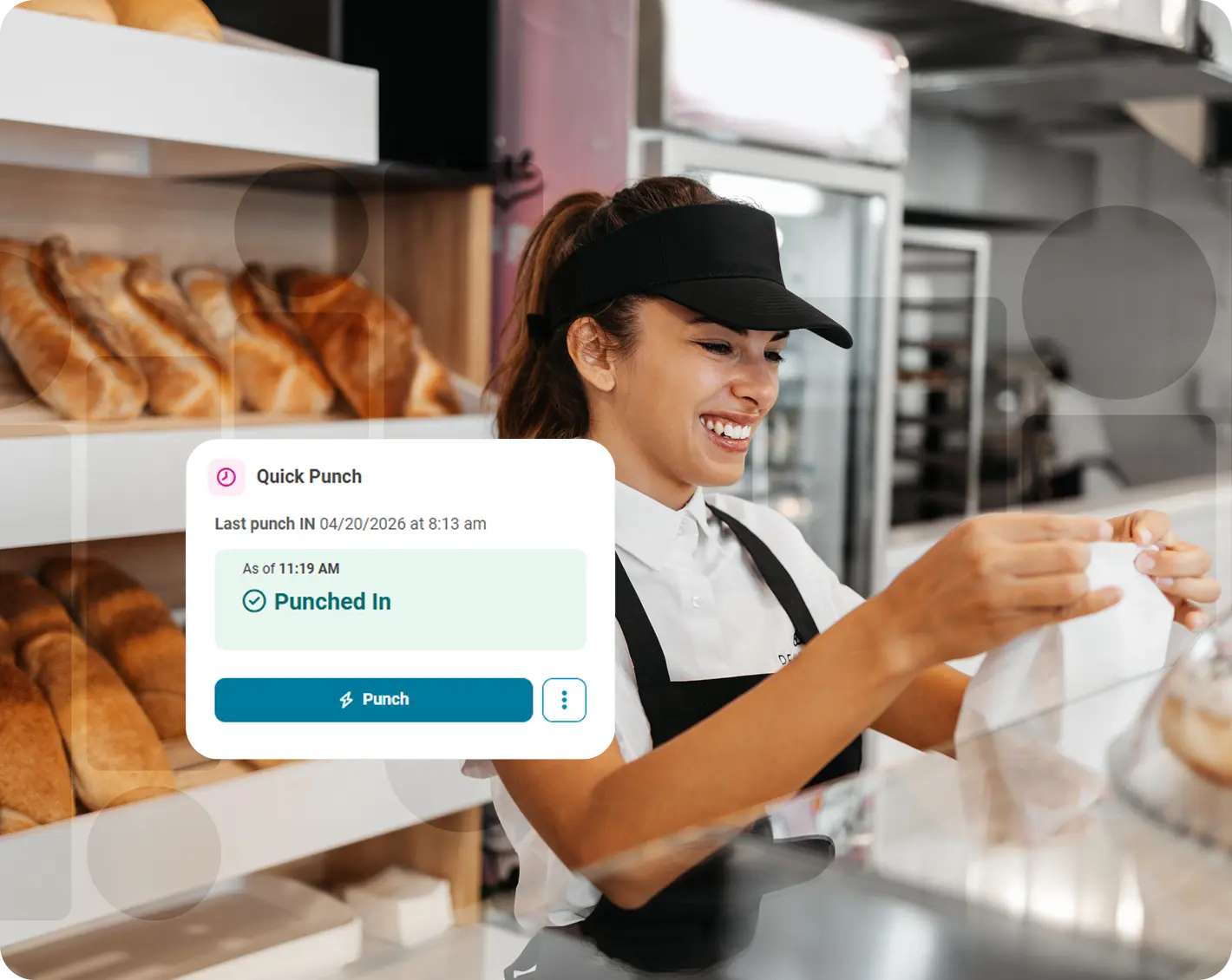 employee at franchise getting an order ready