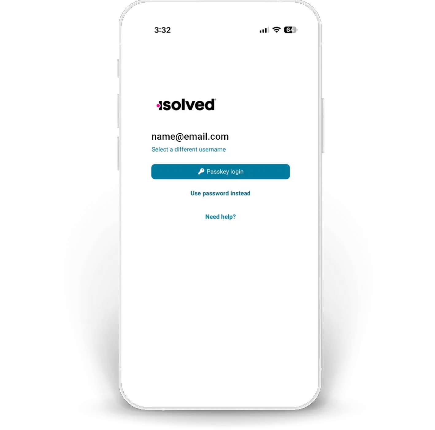 screen of quick secure sign in