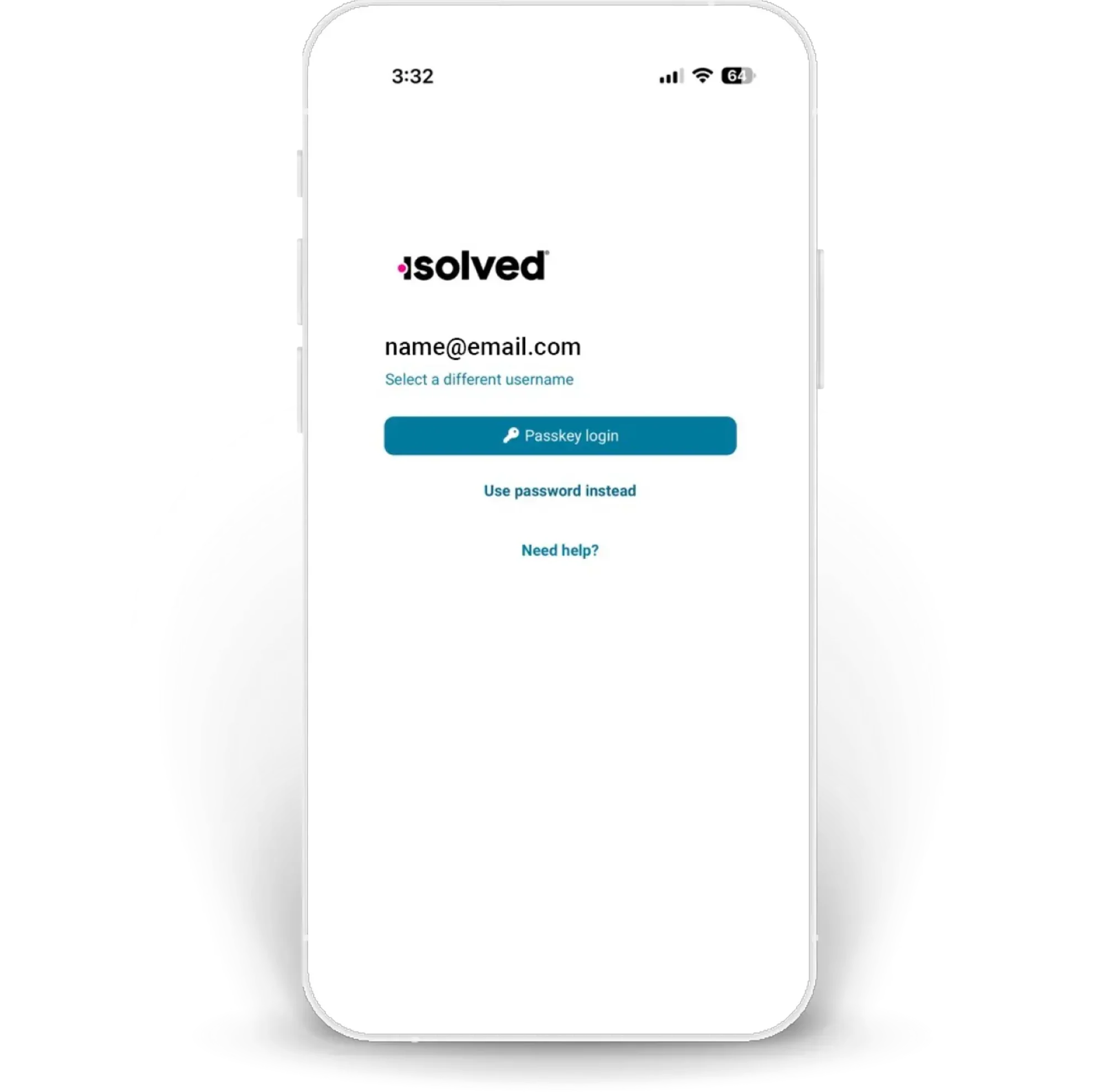 screen of quick secure sign in