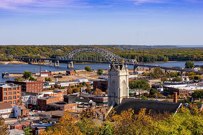 Aerial photograph of Dubuque