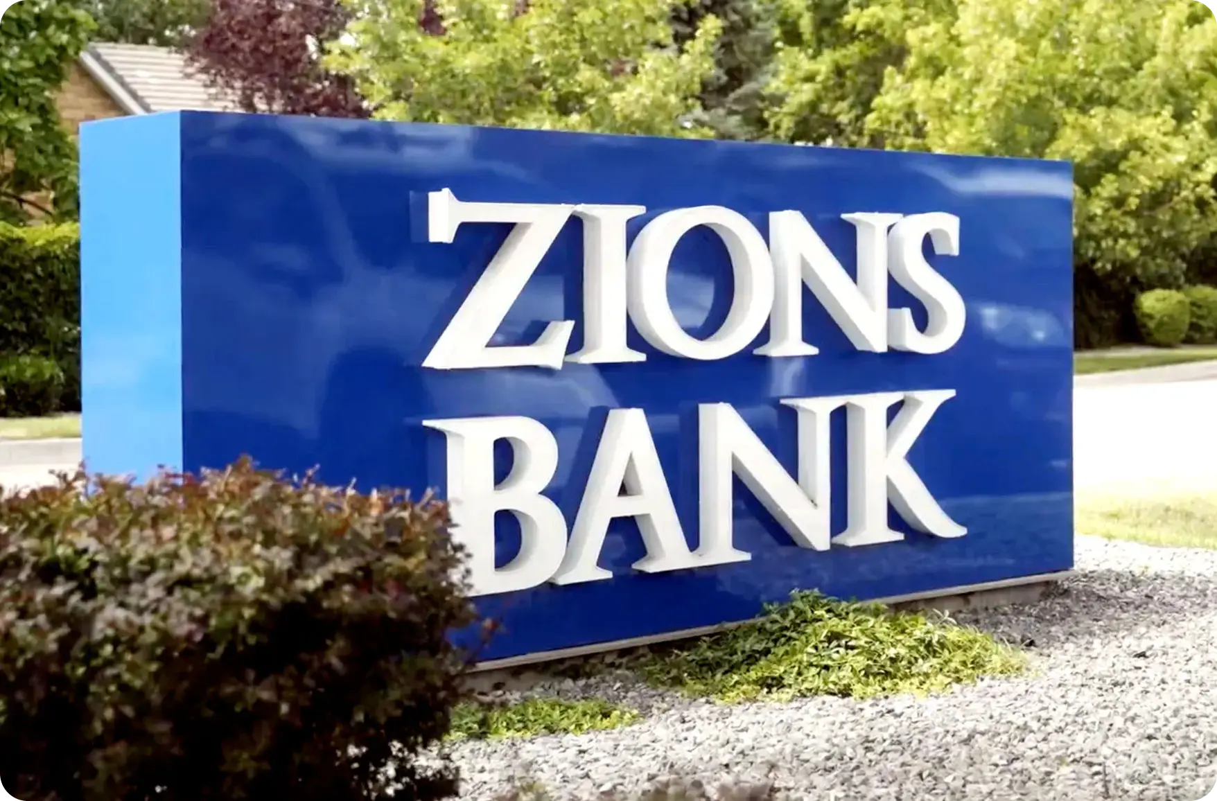 zions bank logo on sign