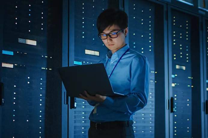 Man looking at his computer 