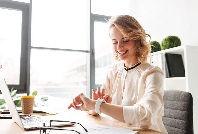 hr admin looking at watch