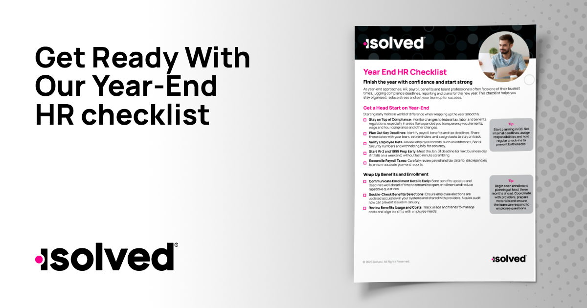 End of Year HR Checklist: Key Tasks to Complete | isolved HCM
