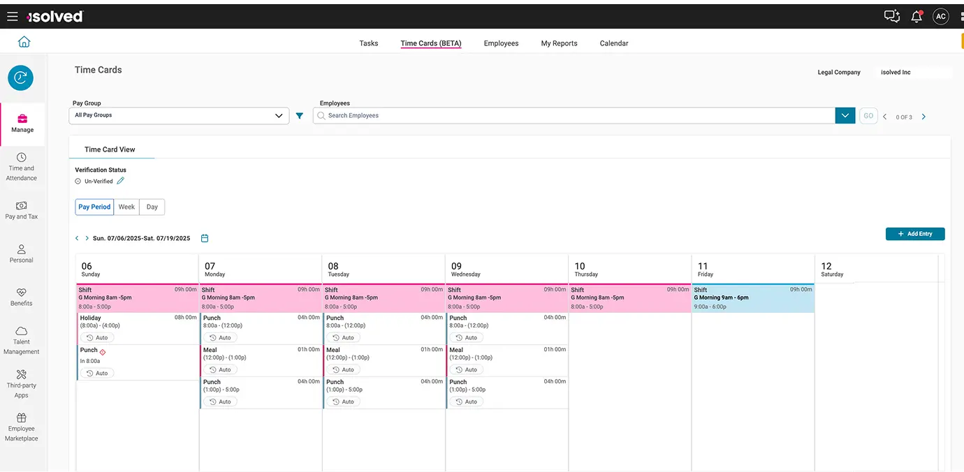 screen showing streamlined time tracking