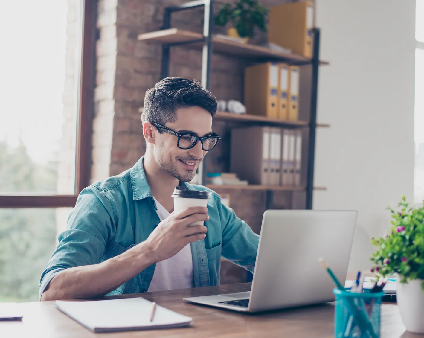 employee looking over benefits