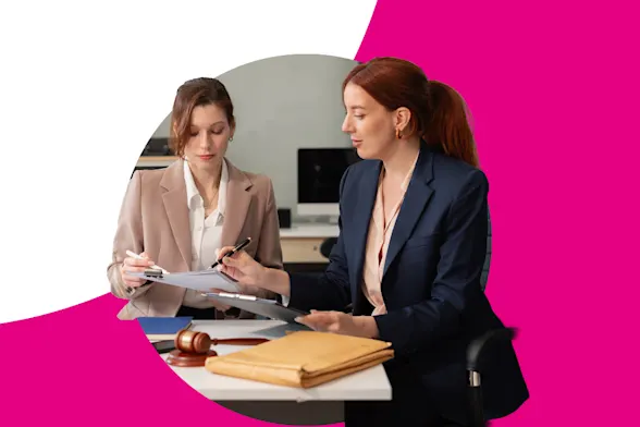 Two-woman looking at a paperwork