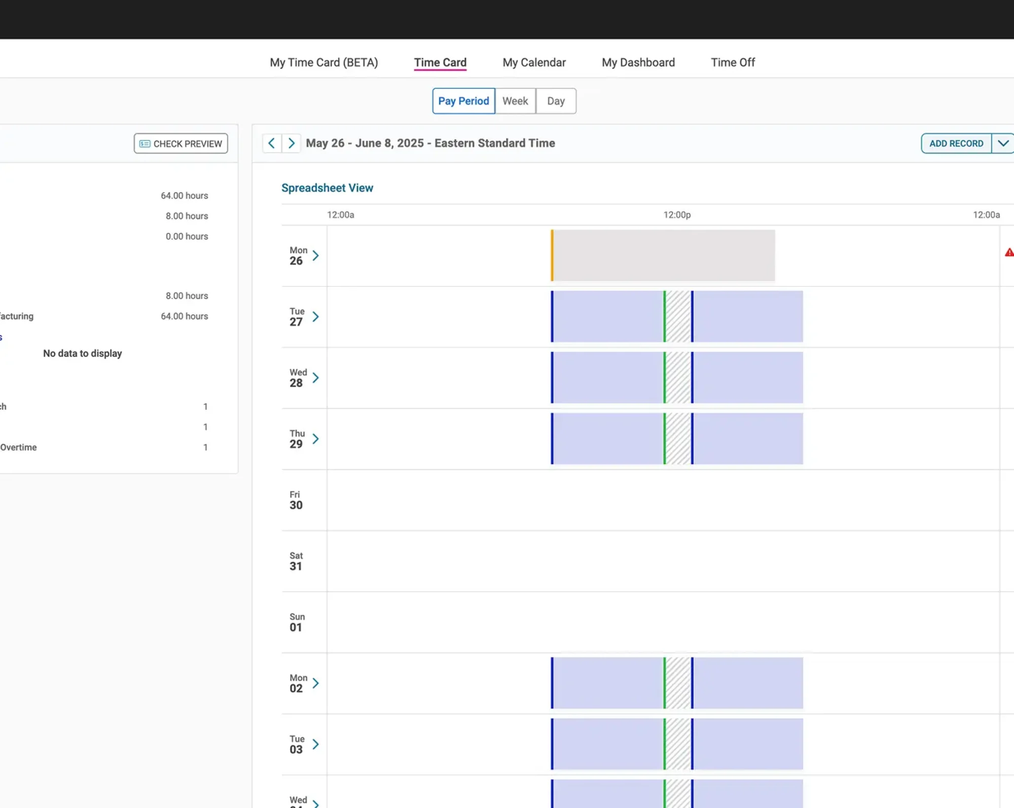screen showing how to reduce time errors