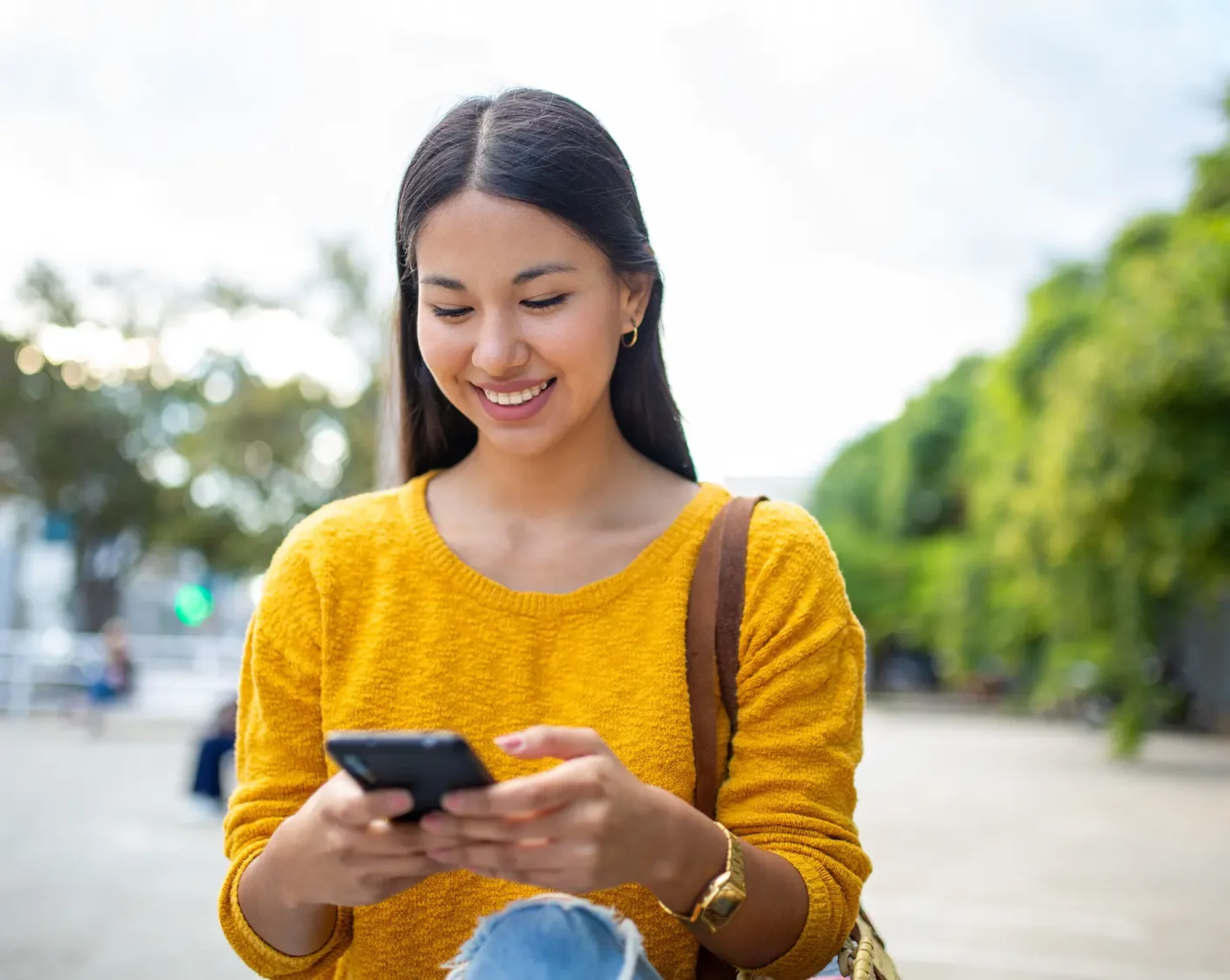 woman communicating with company on phone