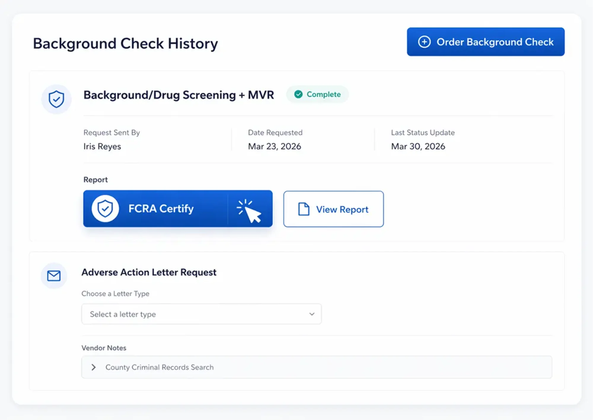 hiring manager checking for compliance