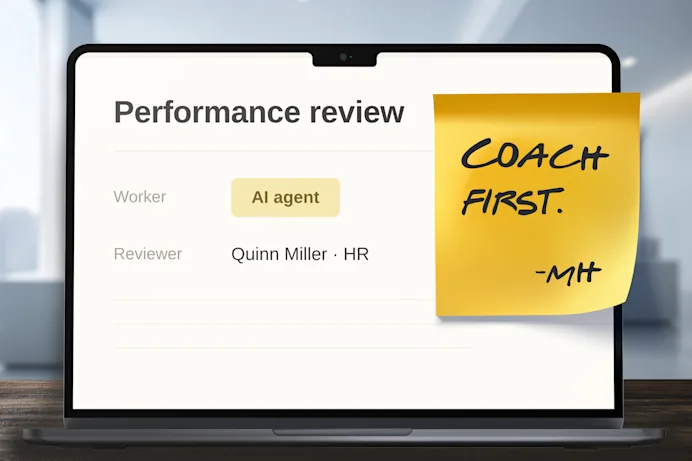 Learn how AI performance review applies to agent workers the same way it applies to people. Managing AI agents with structure, cadence, and accountability is an HR discipline.