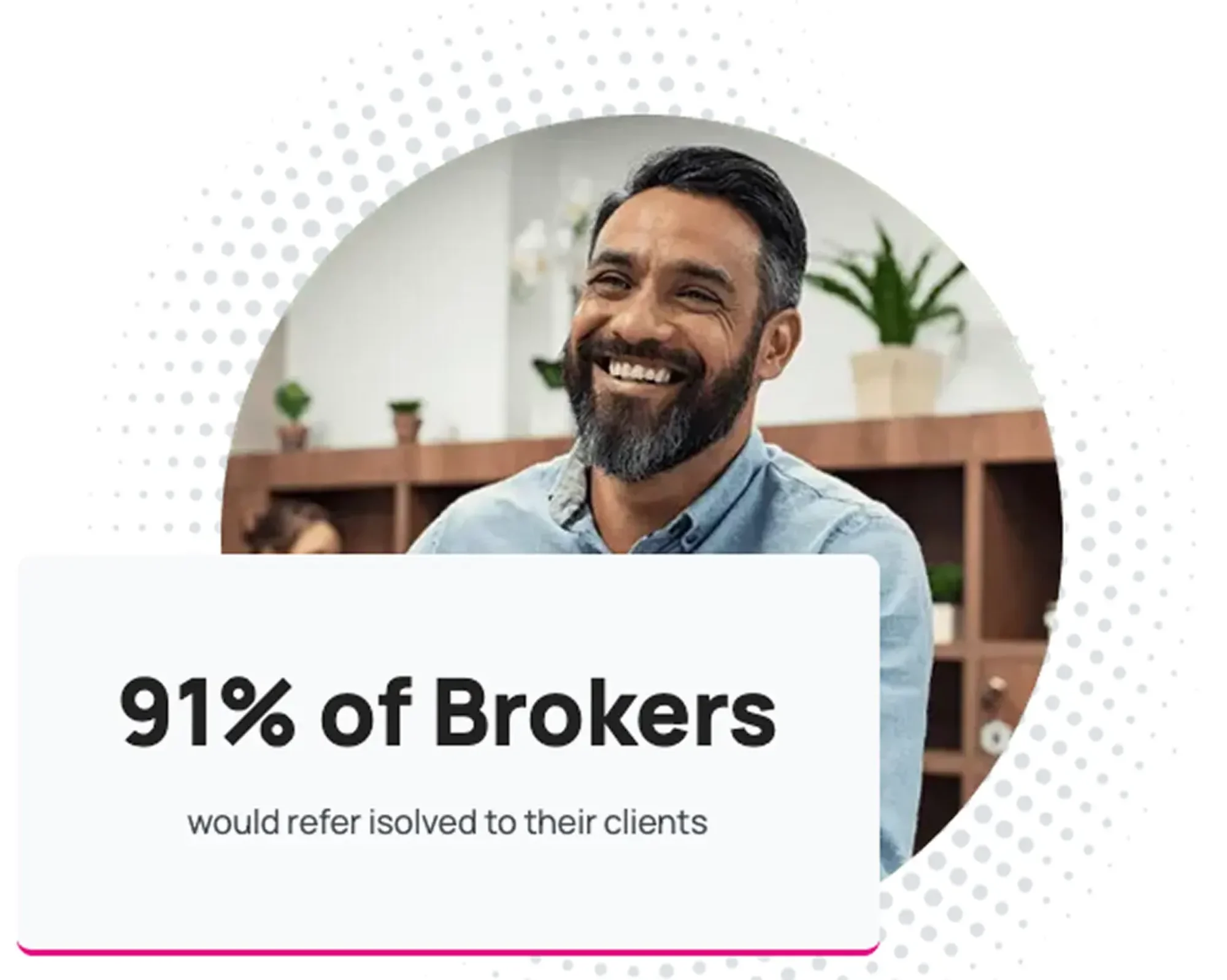 happy client of hcm software with graphic stating 90% of Brokers would refer isolved to their clients