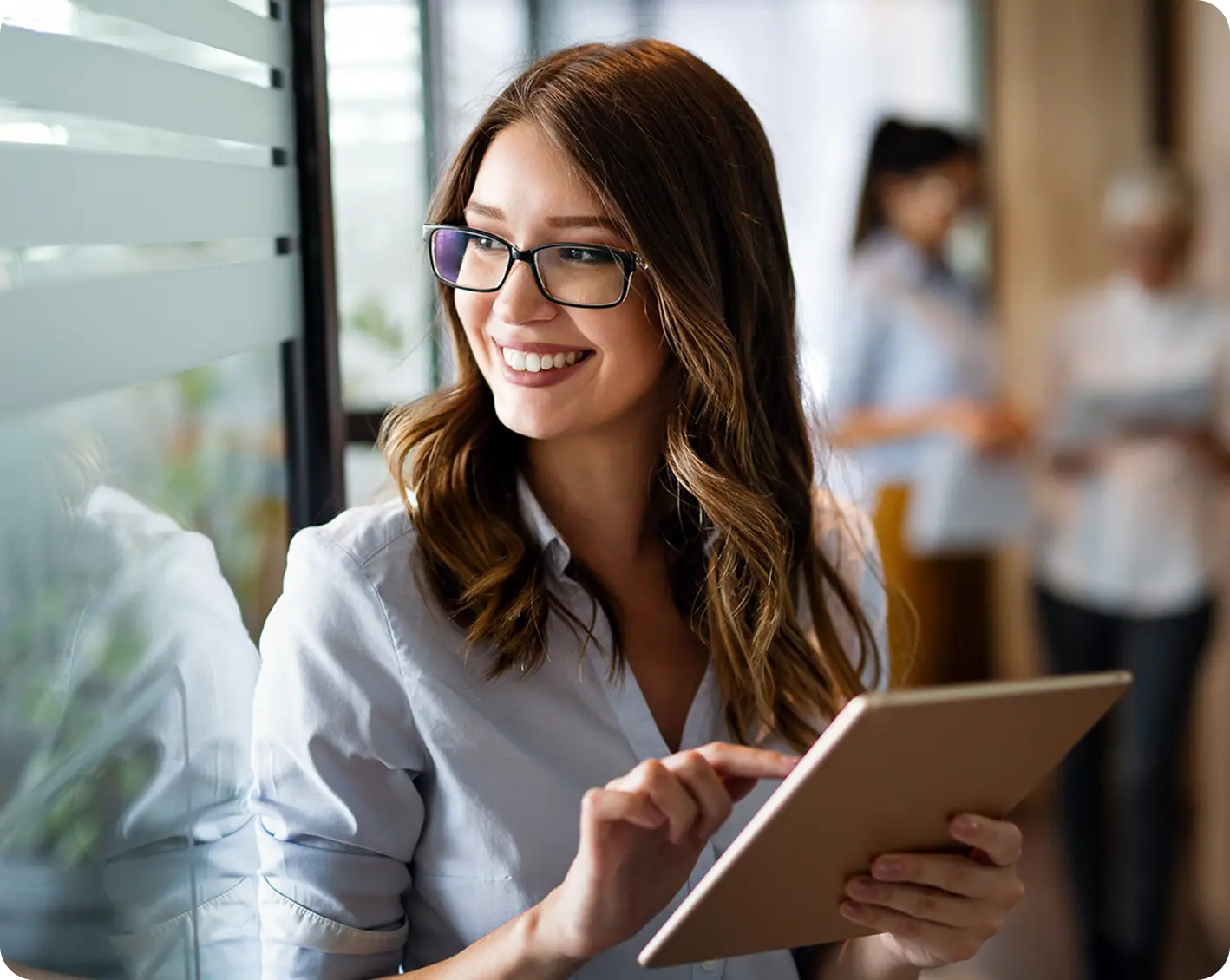 hr using hr solutions on tablet