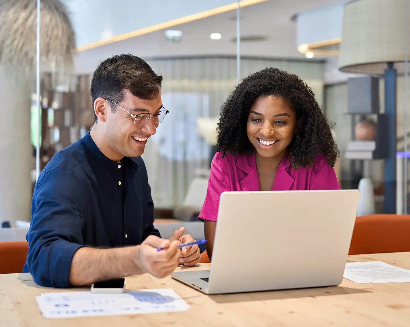 hr employees looking at computer