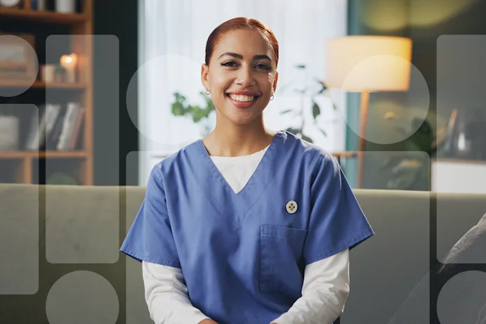 Healthcare worker in scrubs