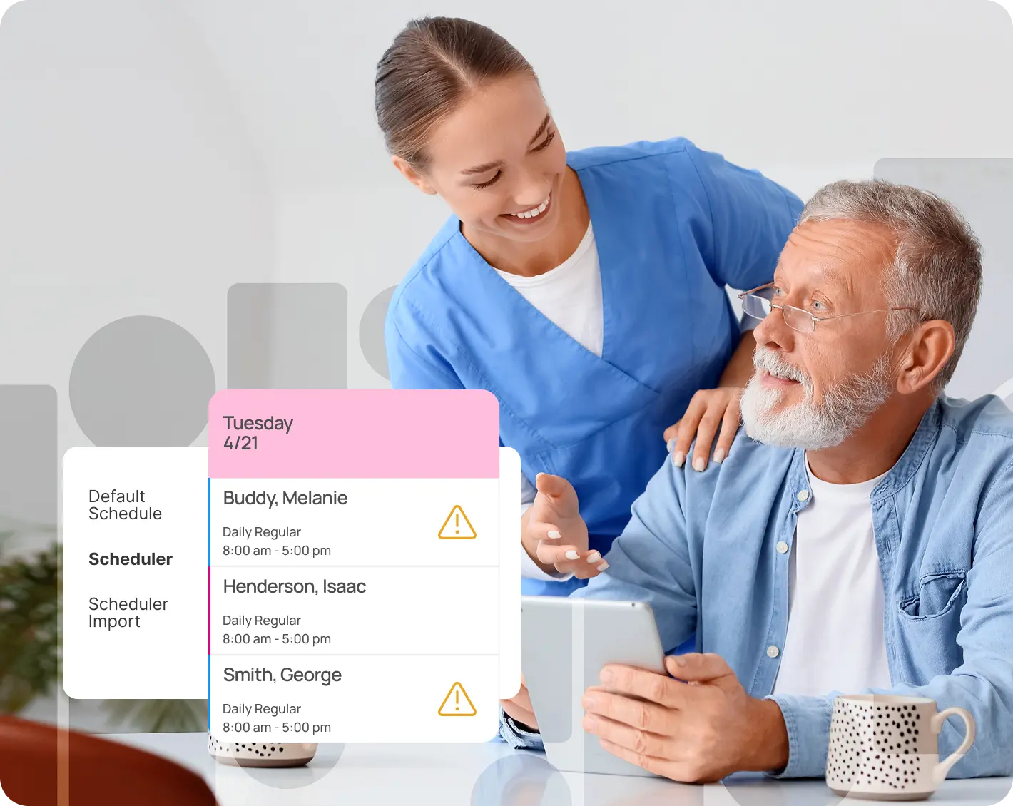 healthcare worker helping patient