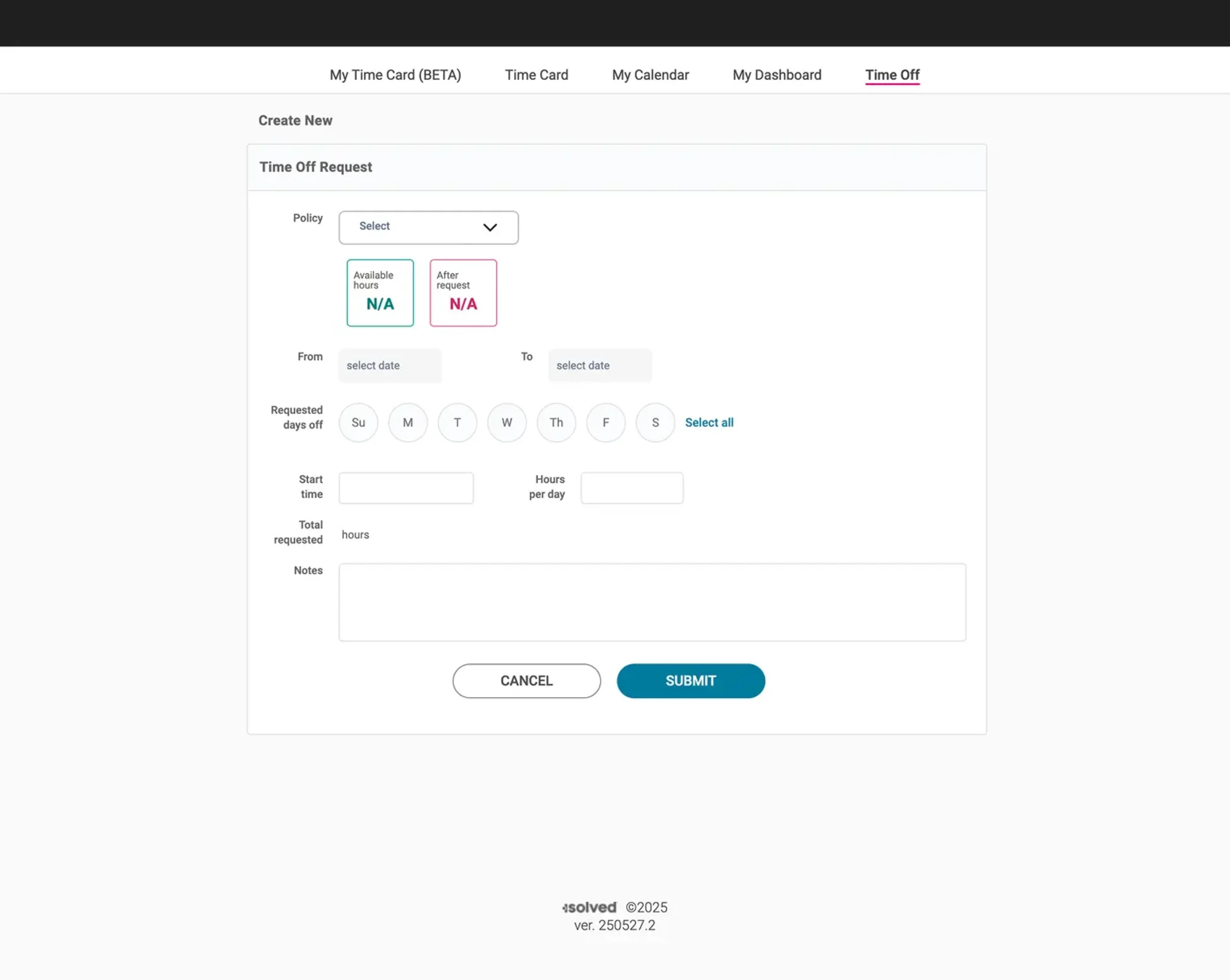 screen showing time tracking intuitive and user friendly