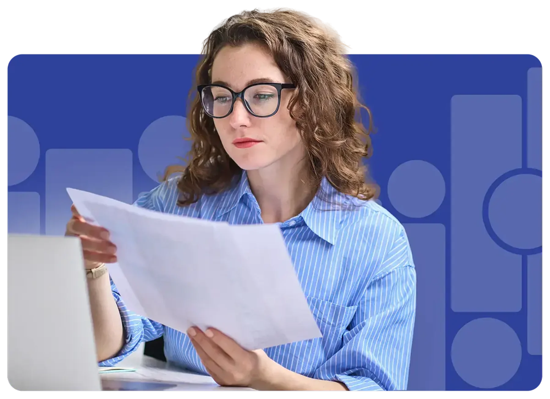 financial advisor looking over notes for client