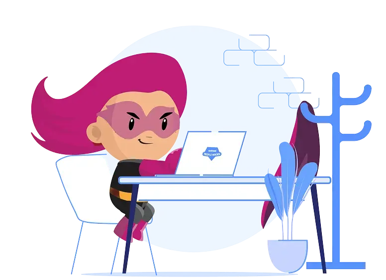 isolved super hero on computer