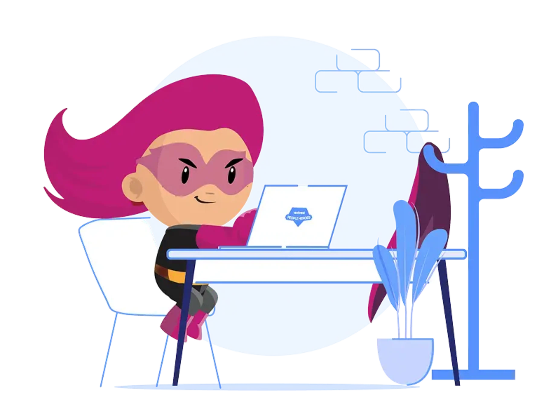 isolved super hero on computer