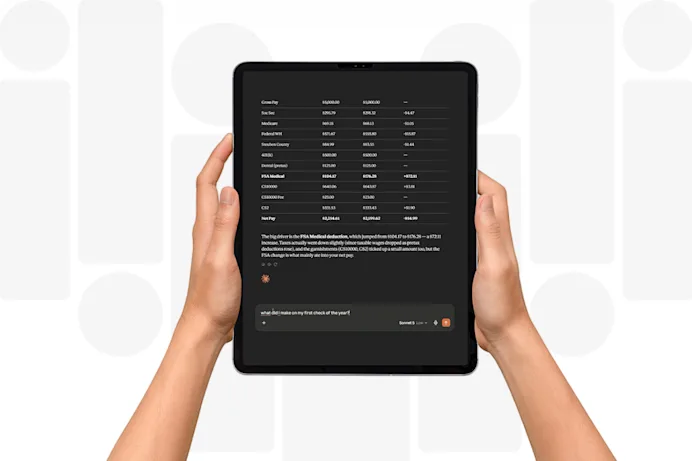 Hands holding a tablet