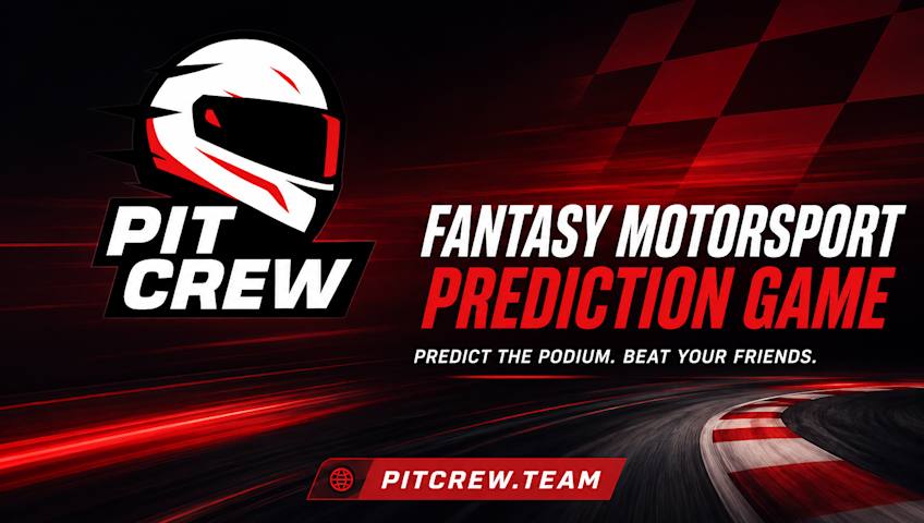 Pit Crew logo on the left.
Fantasy motorsport prediction game. predict the podium. Beat your friends.
pitcrew.team