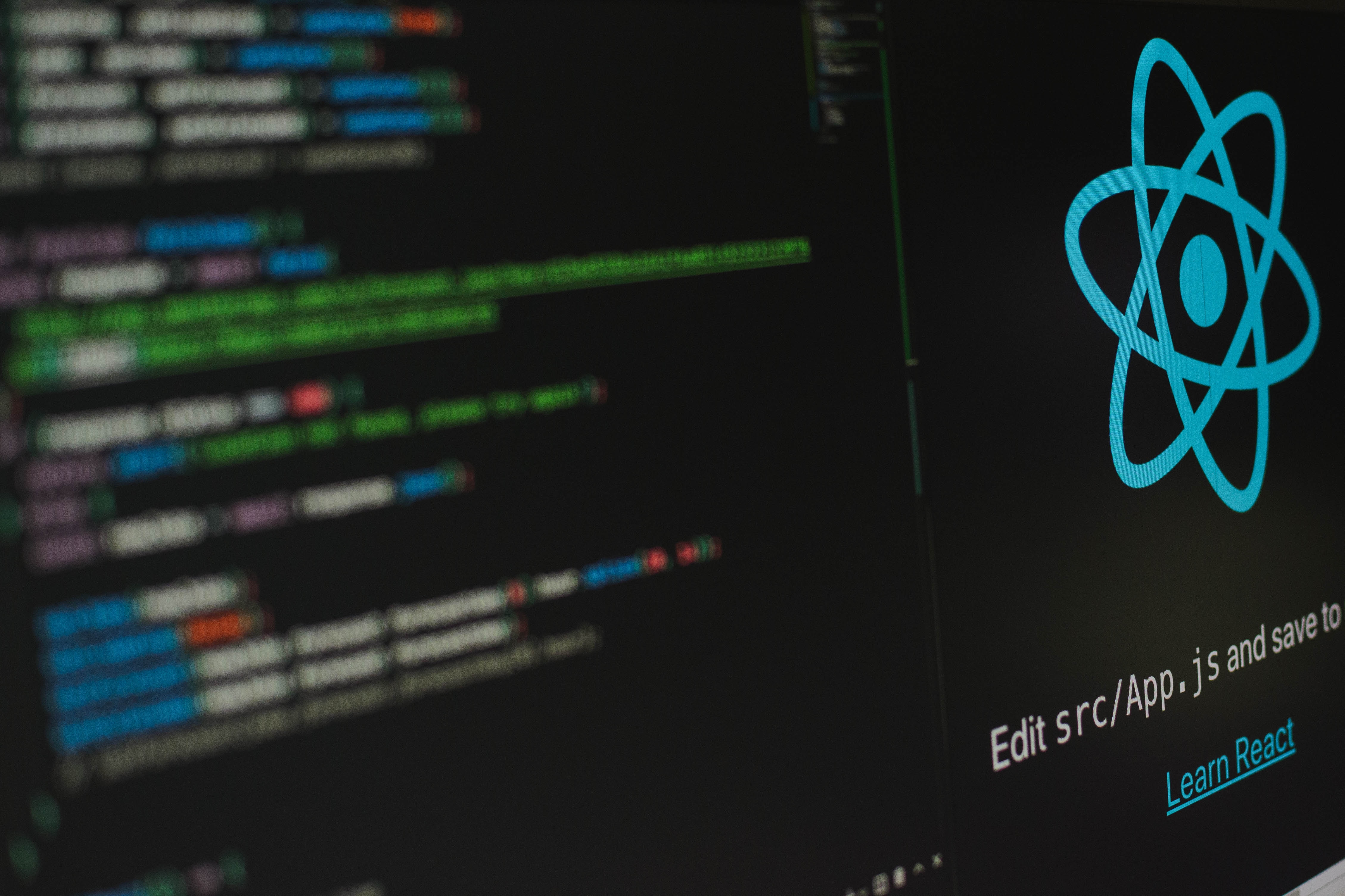 Screen showing code and react documentation