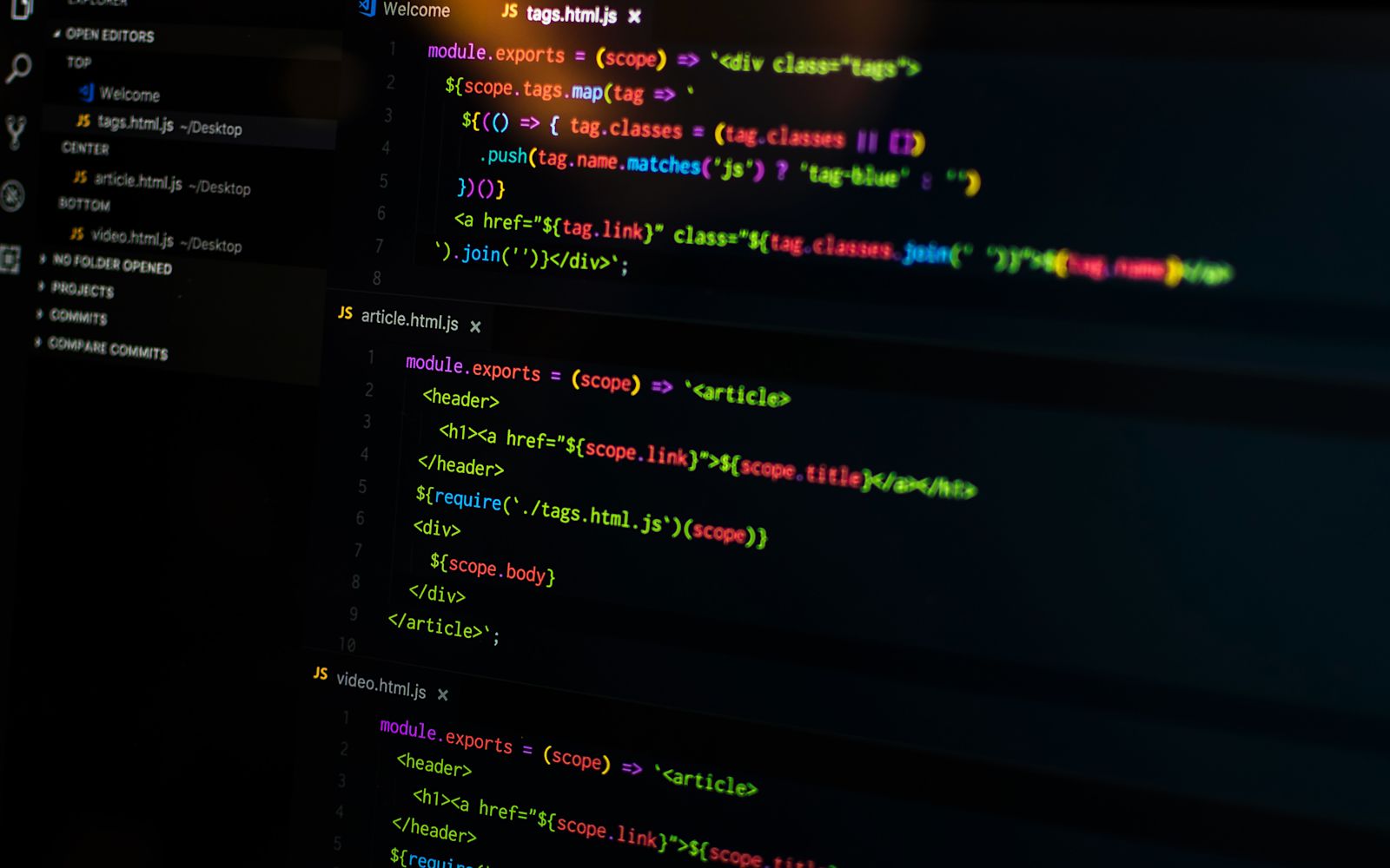 Screen showing Visual Studio Code