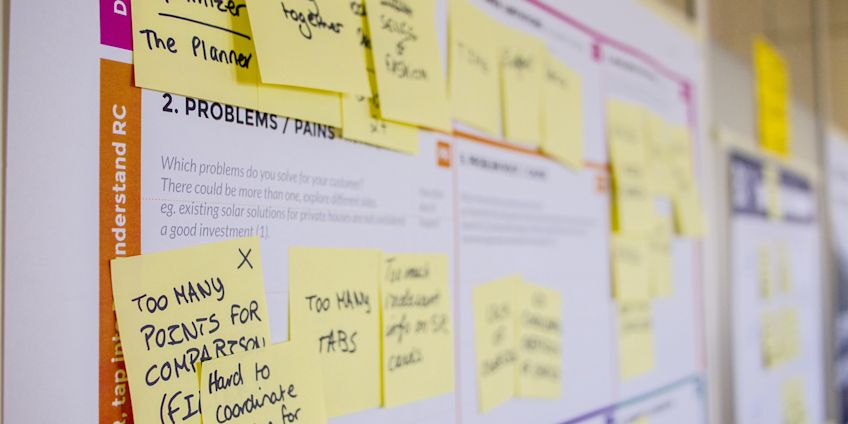 Post-its on whiteboard
