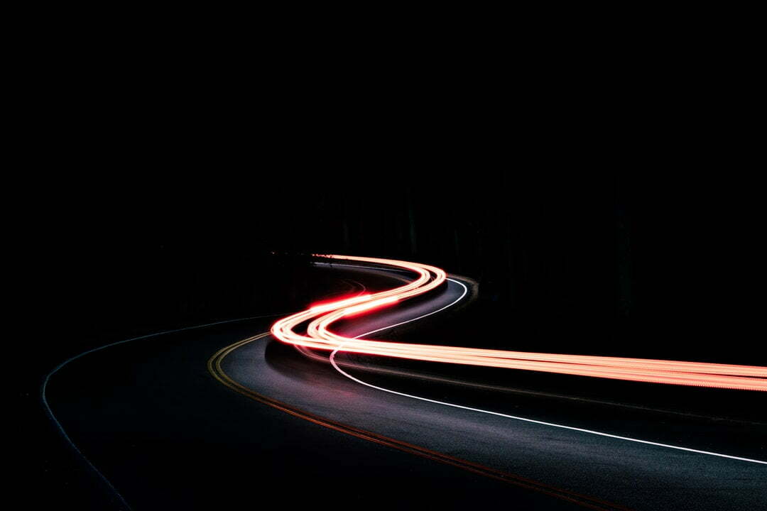 Light trails on busy road