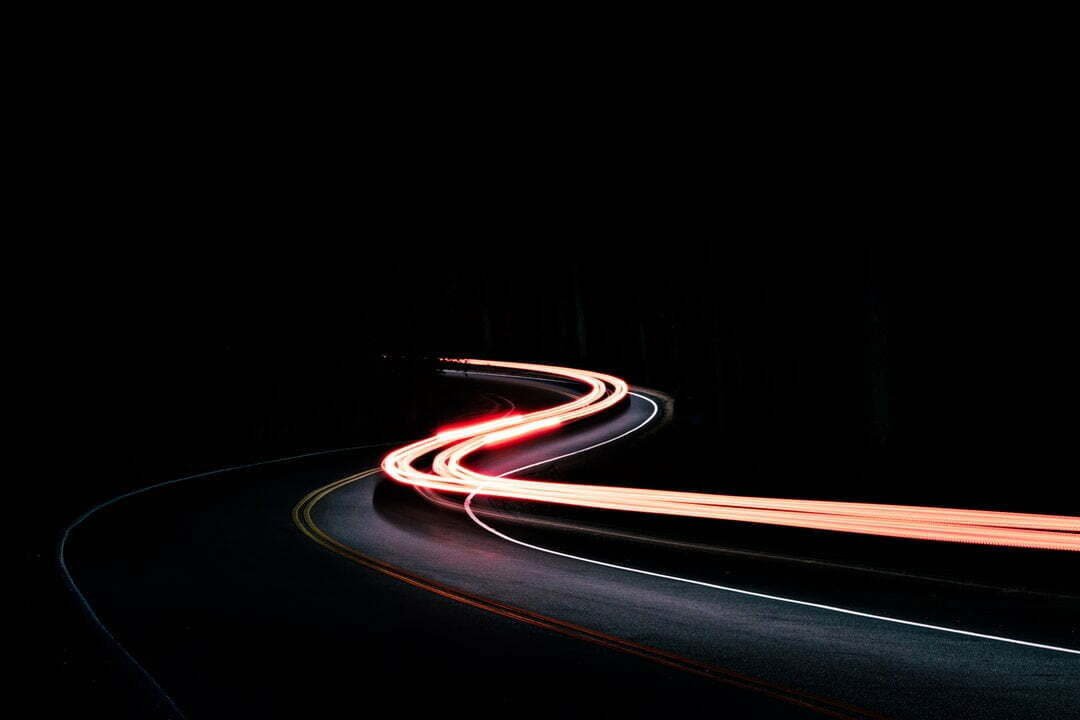 Light trails on busy road