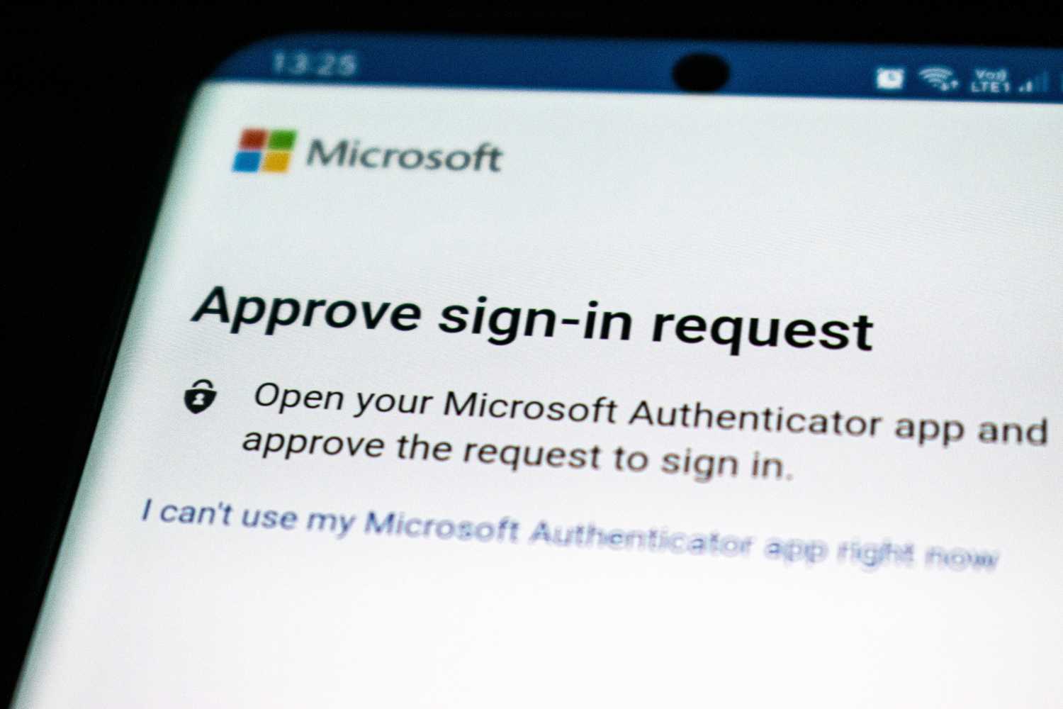 Microsoft Authenticator app open on a mobile phone screen