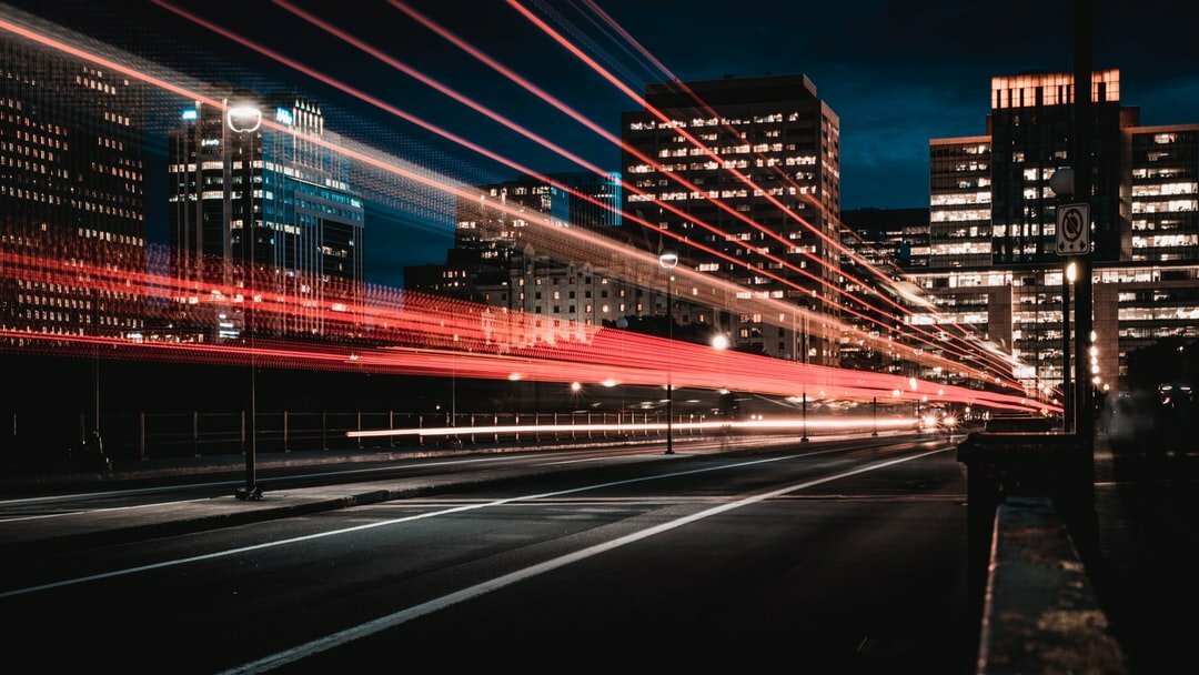 Light trails on busy road