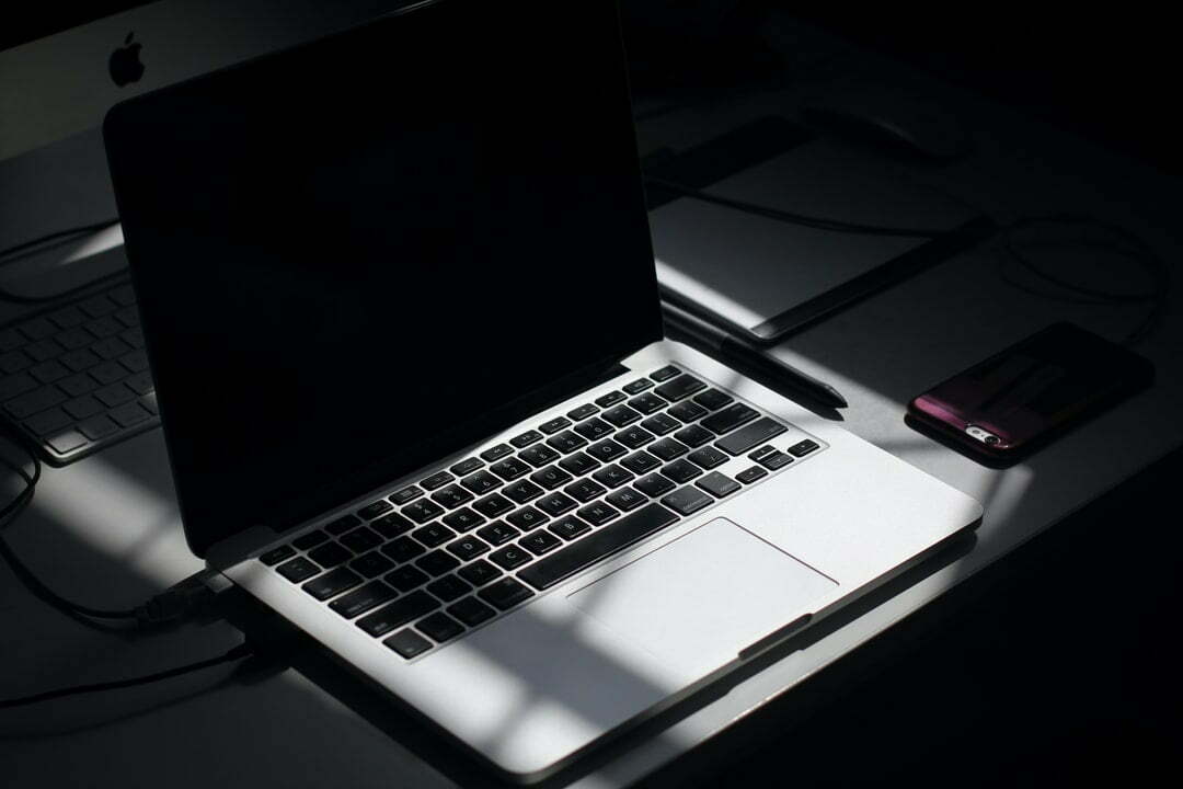 A laptop in the sun