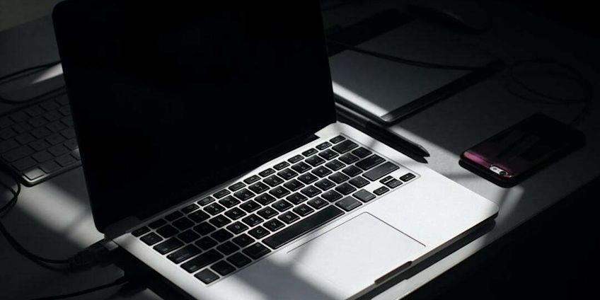 A laptop in the sun