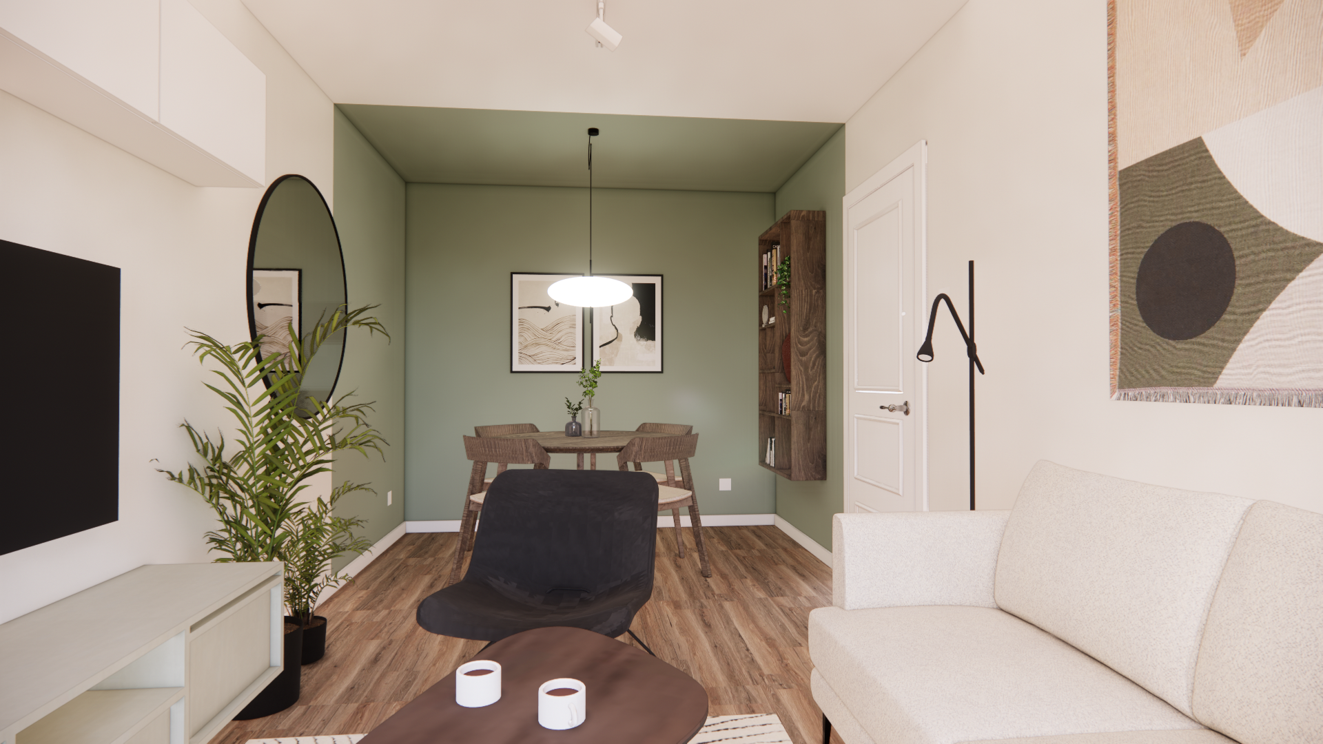 Salon w naturalnym tonie