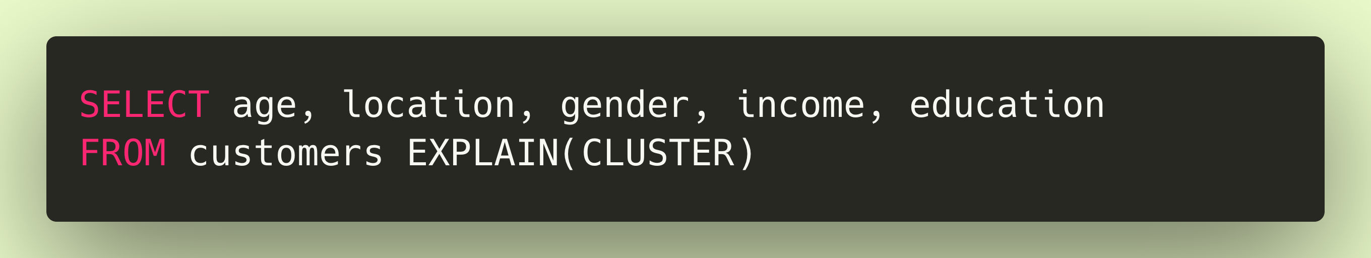 segmentations explain cluster code