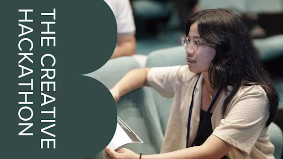 A student takes part in the creative hackathon.