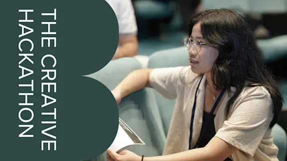 A student takes part in the creative hackathon.