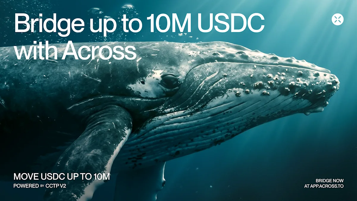 Bridge up to $10M USDC with Across. Native USDC transfers powered by CCTP v2, automatic finalization, and infrastructure built for scale.